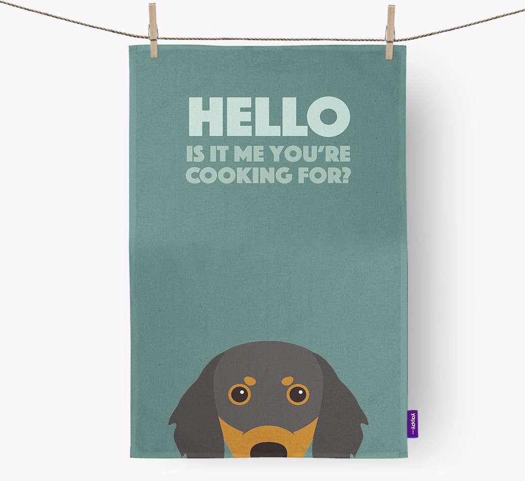 'Cooking For' - Personalised {breedFullName} Tea Towel
