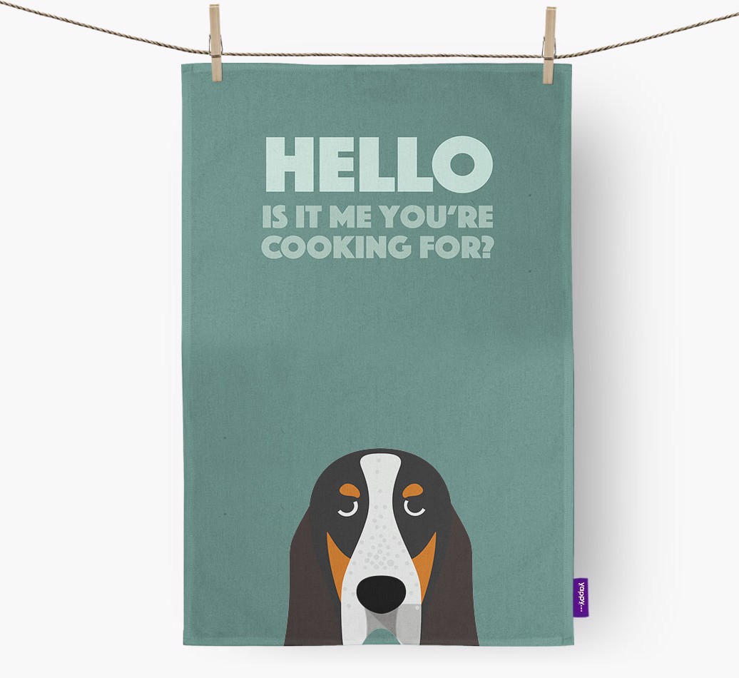 'Cooking For' - Personalised {breedFullName} Tea Towel