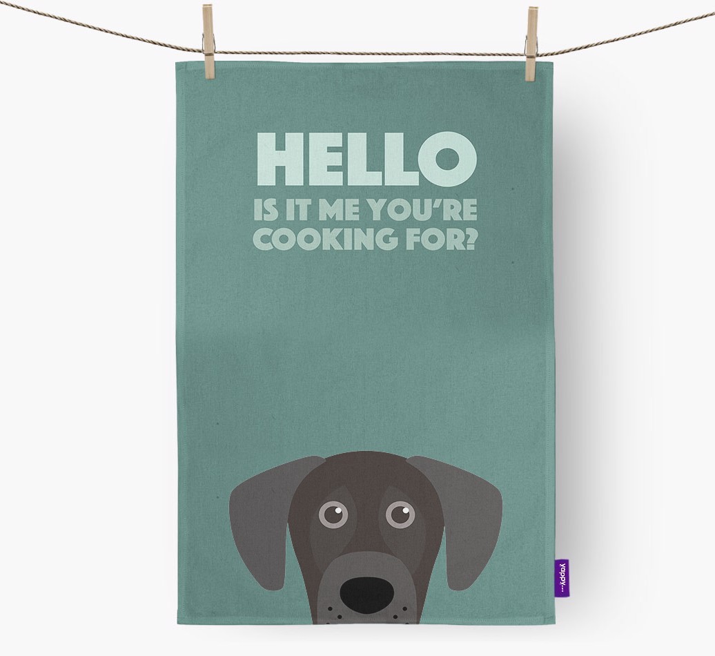 'Cooking For' - Personalised {breedFullName} Tea Towel