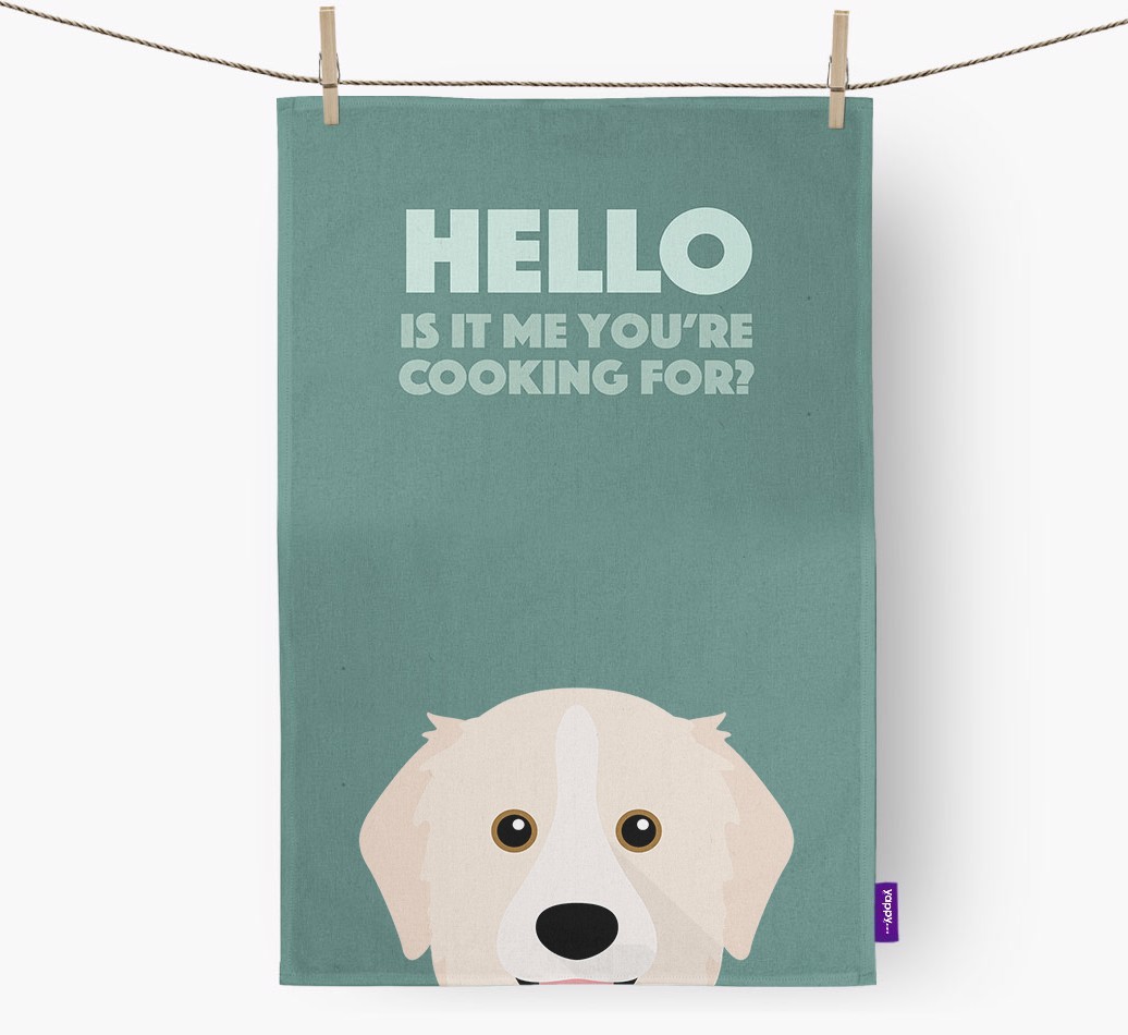 'Cooking For' - Personalised {breedFullName} Tea Towel