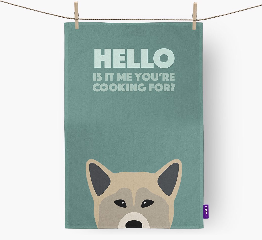 'Cooking For' - Personalised {breedFullName} Tea Towel