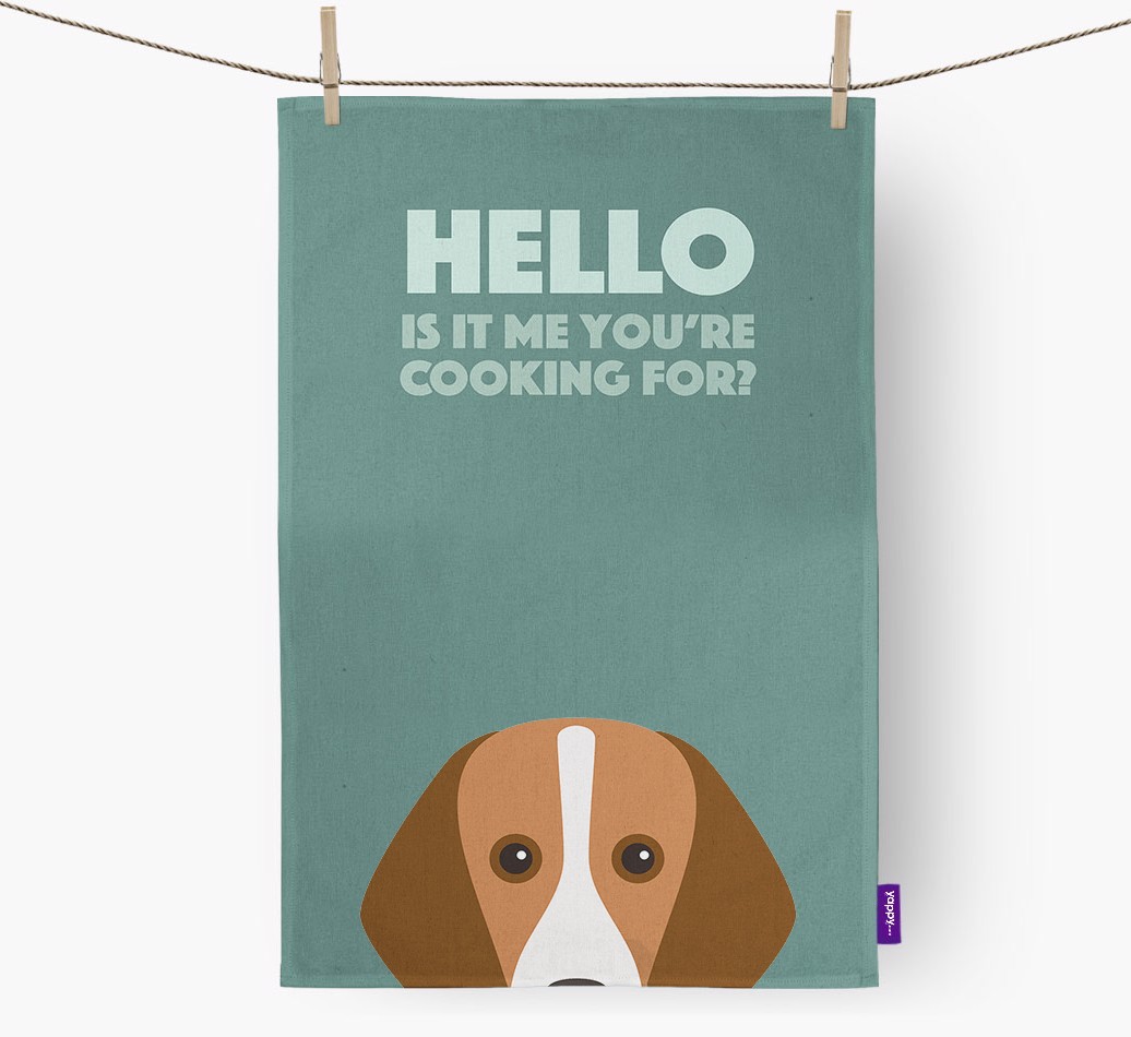'Cooking For' - Personalised {breedFullName} Tea Towel