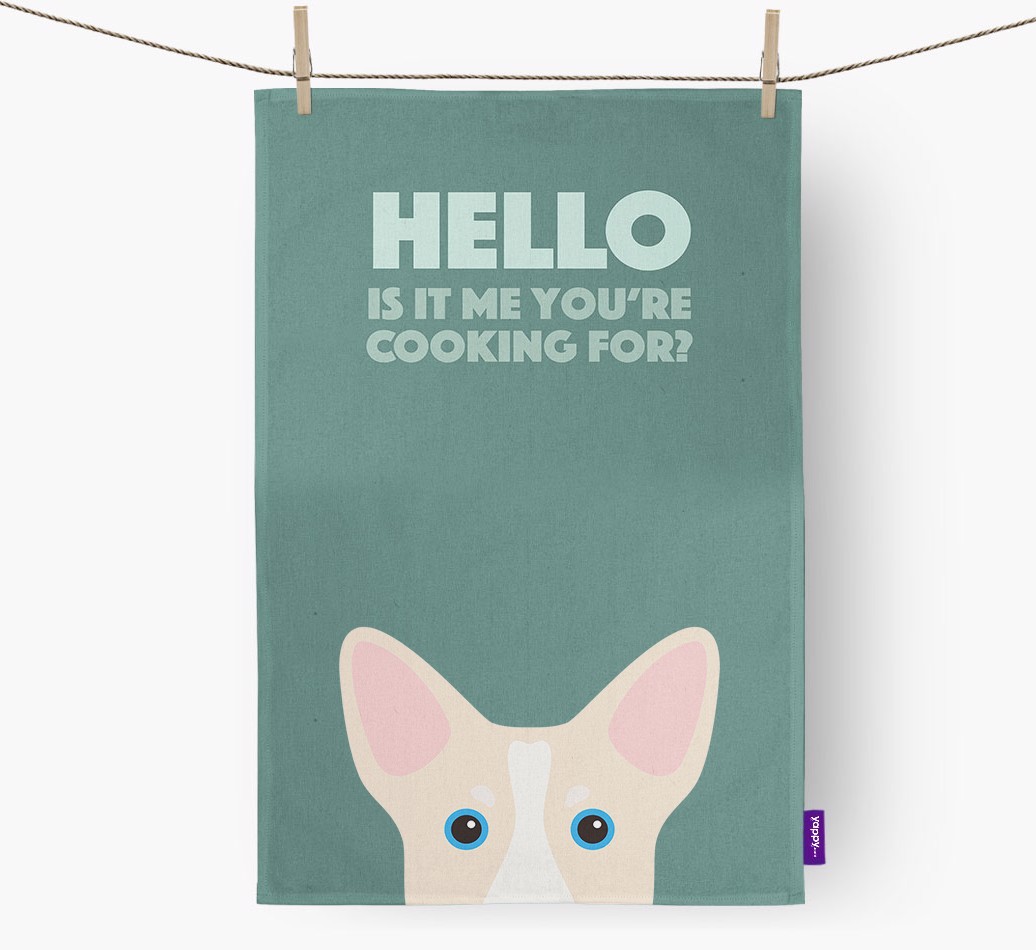 'Cooking For' - Personalised {breedFullName} Tea Towel