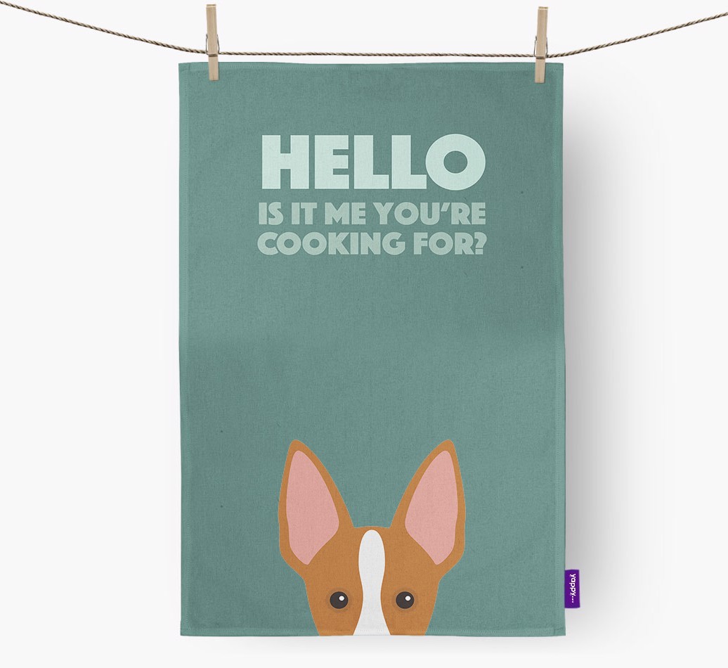 'Cooking For' - Personalised {breedFullName} Tea Towel