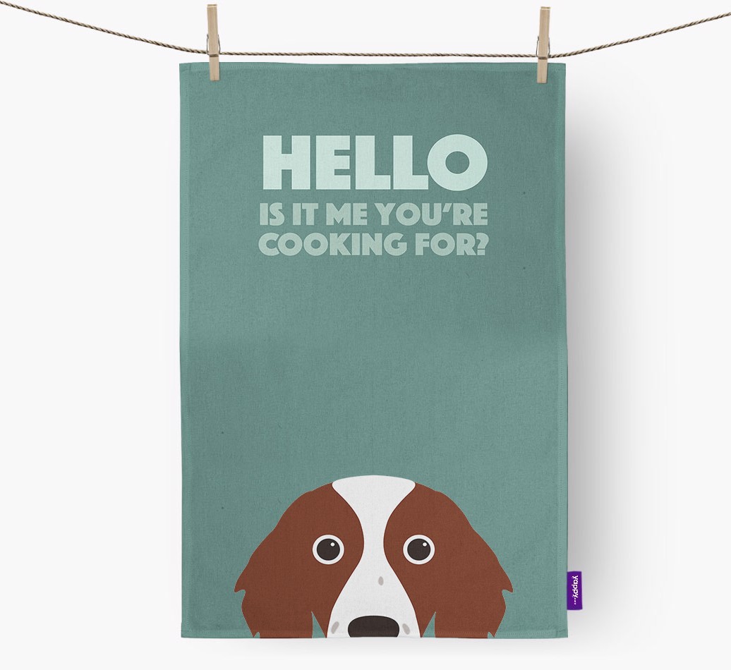 'Cooking For' - Personalised {breedFullName} Tea Towel