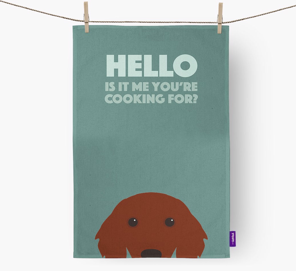 'Cooking For' - Personalised {breedFullName} Tea Towel