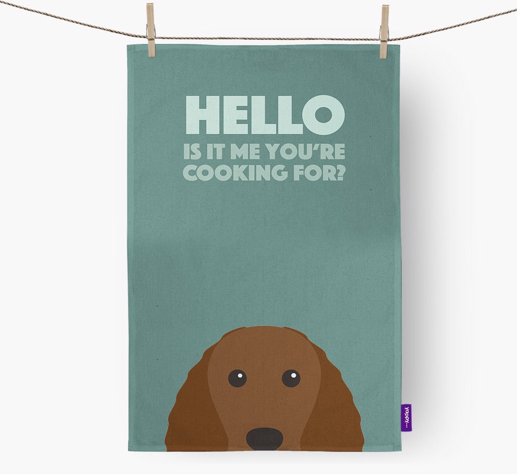 'Cooking For' - Personalised {breedFullName} Tea Towel