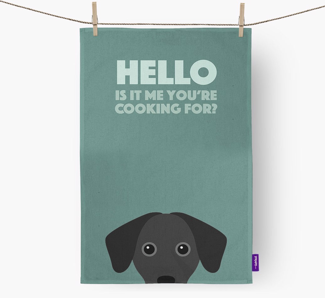'Cooking For' - Personalised {breedFullName} Tea Towel