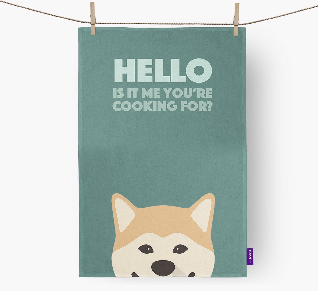 'Cooking For' - Personalised {breedFullName} Tea Towel