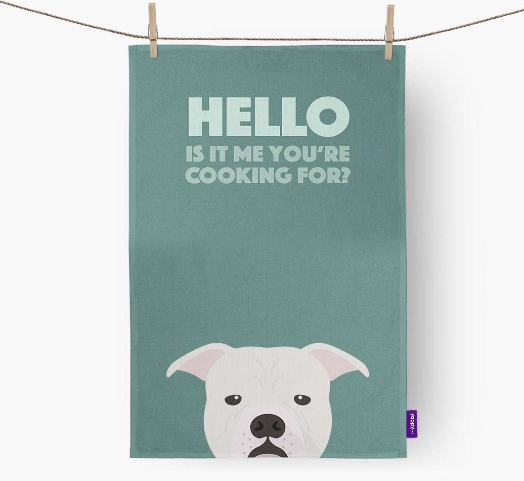 'Cooking For' - Personalised {breedFullName} Tea Towel