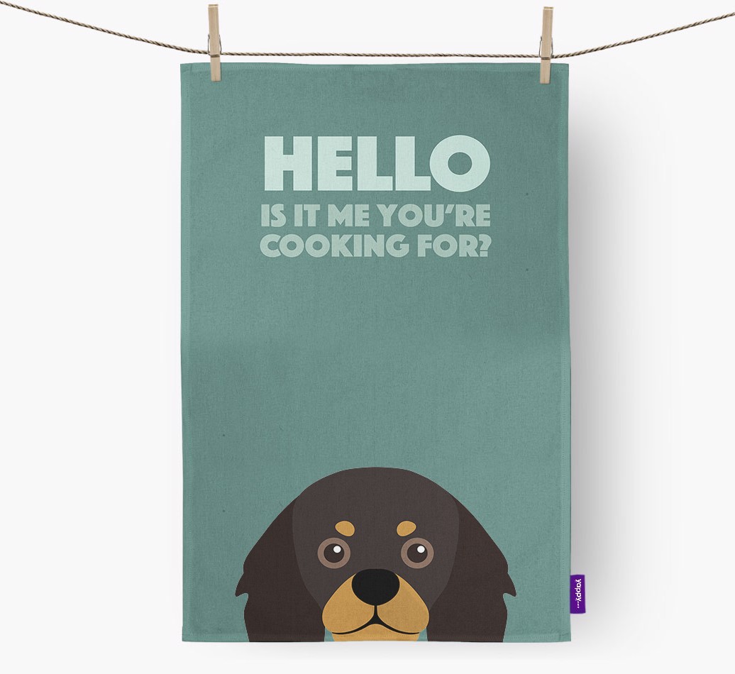 'Cooking For' - Personalised {breedFullName} Tea Towel