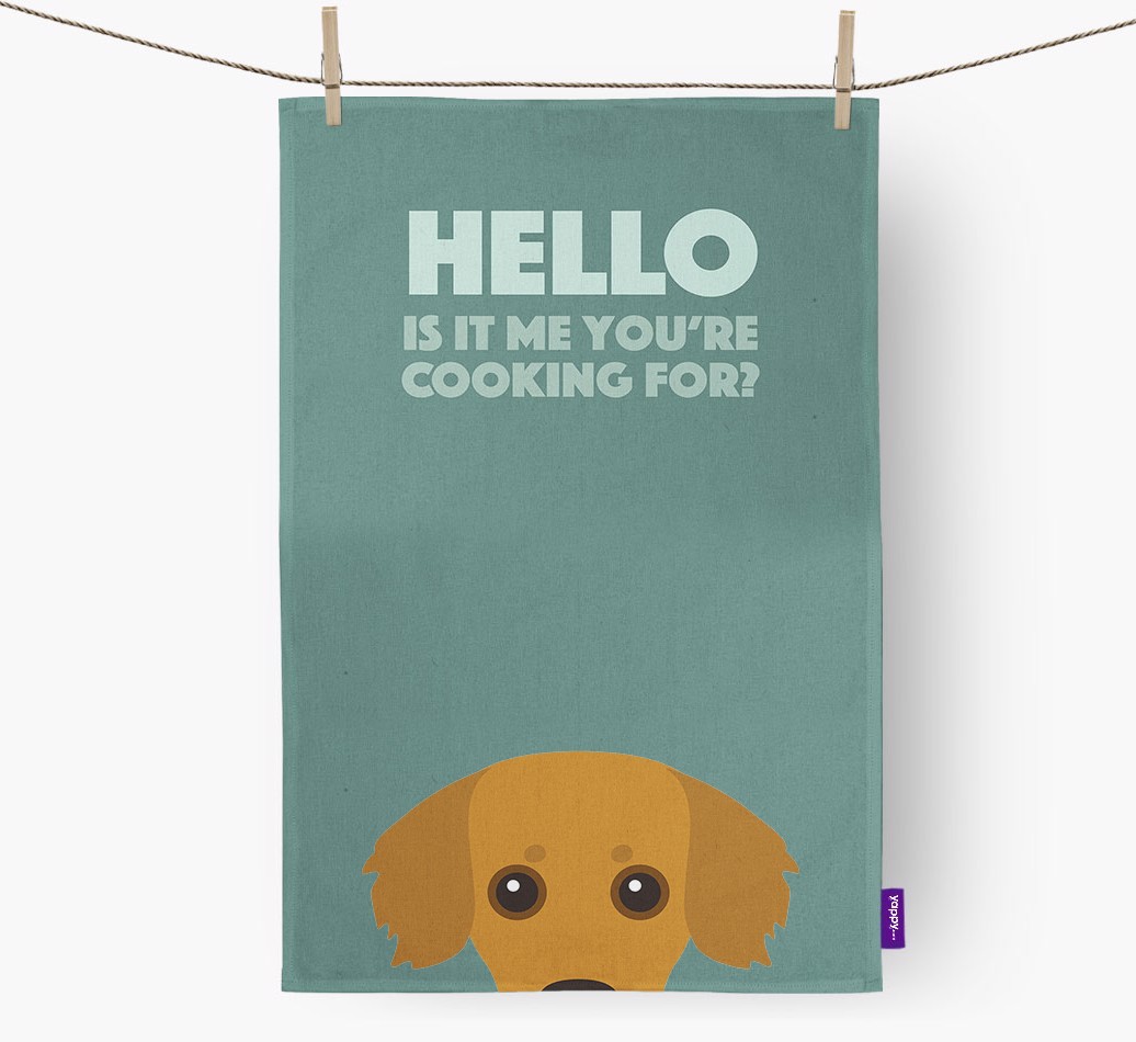 'Cooking For' - Personalised {breedFullName} Tea Towel