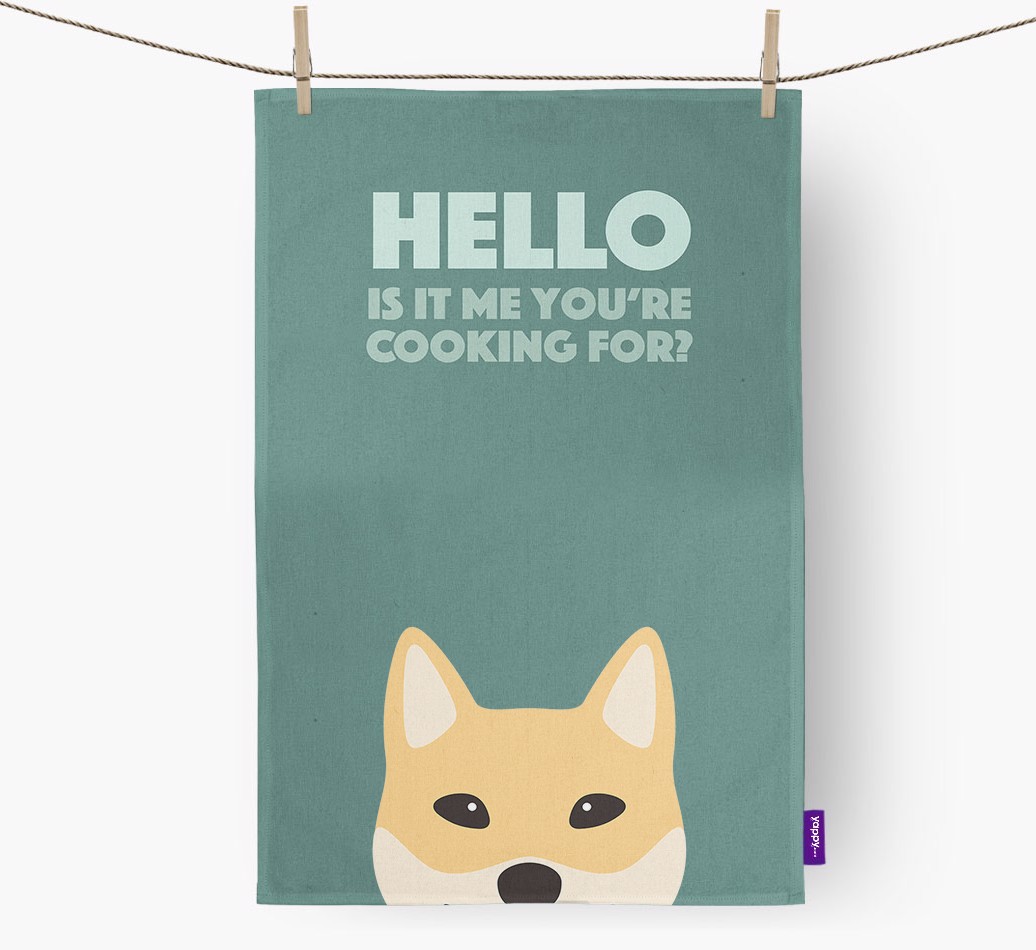 'Cooking For' - Personalised {breedFullName} Tea Towel
