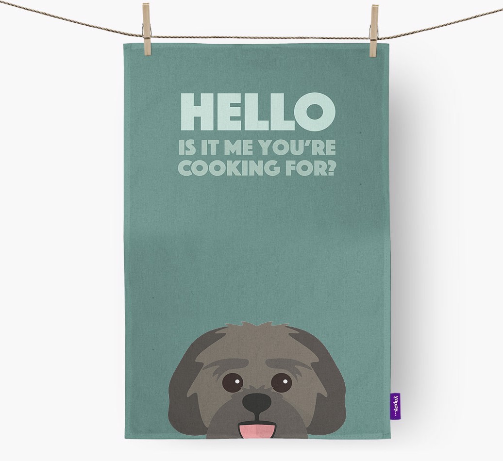 'Cooking For' - Personalised {breedFullName} Tea Towel