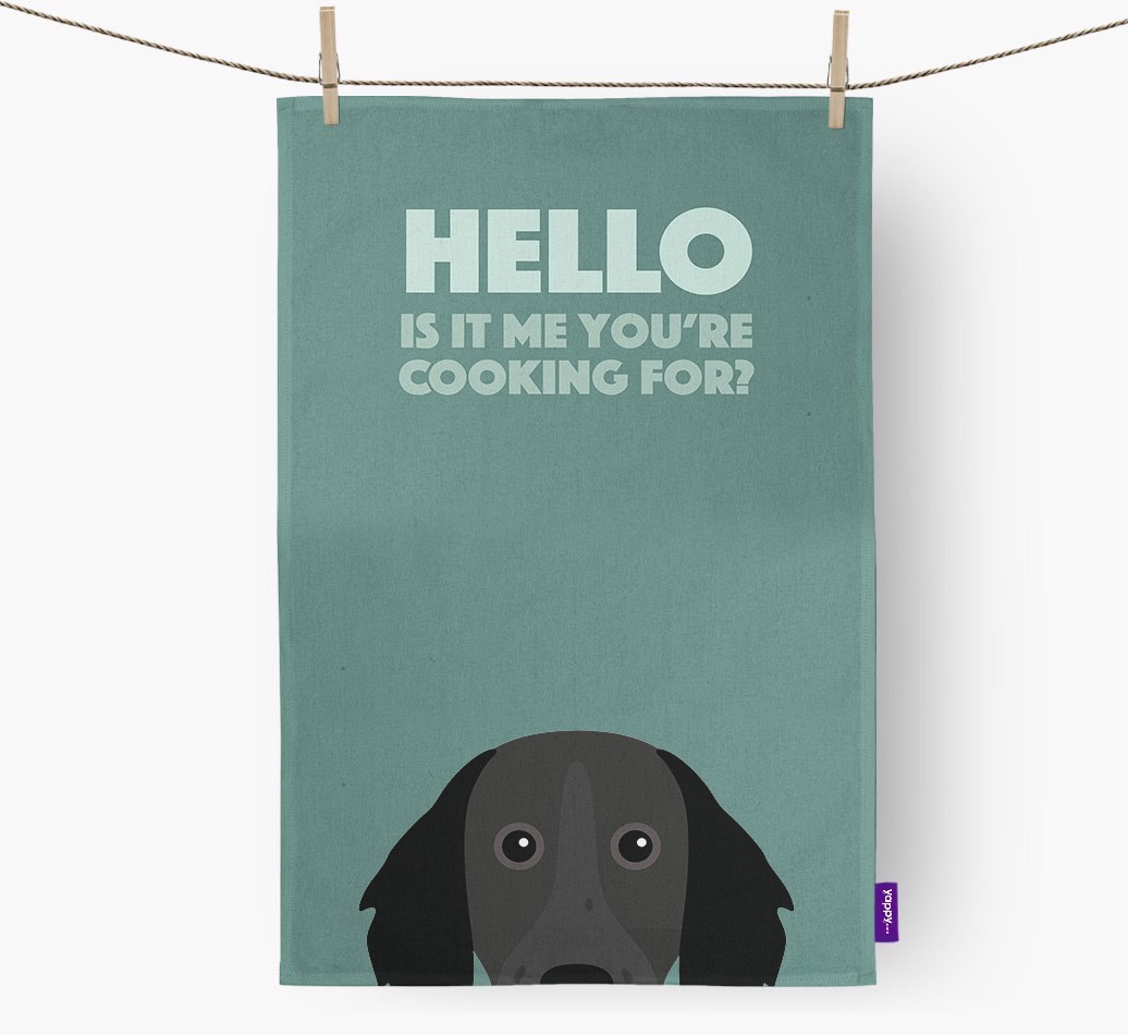 'Cooking For' - Personalised {breedFullName} Tea Towel