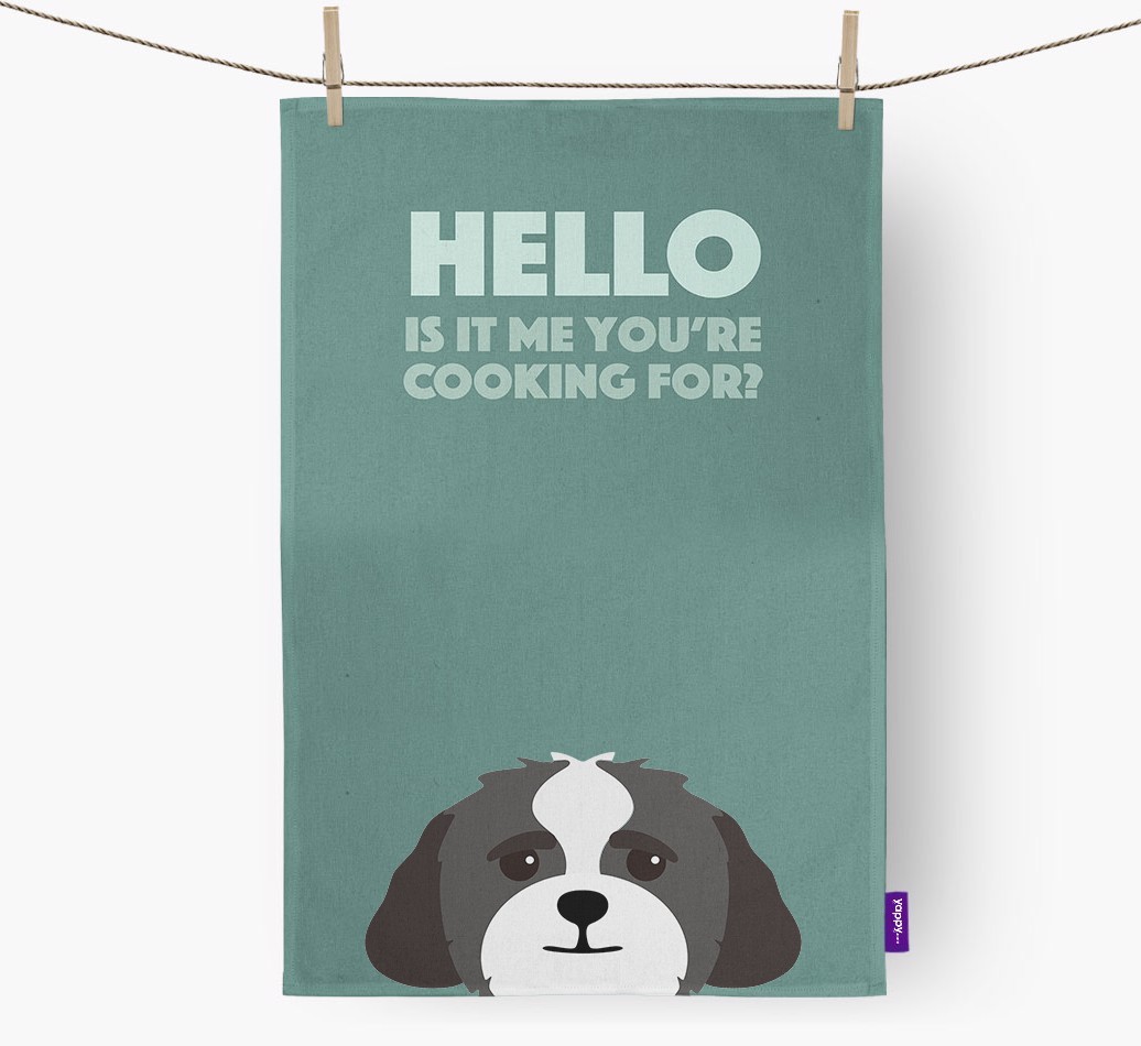 'Cooking For' - Personalised {breedFullName} Tea Towel