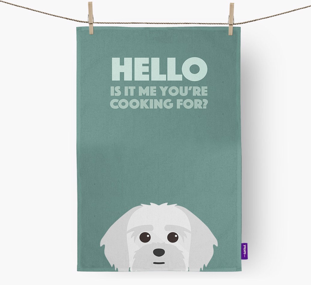 'Cooking For' - Personalised {breedFullName} Tea Towel