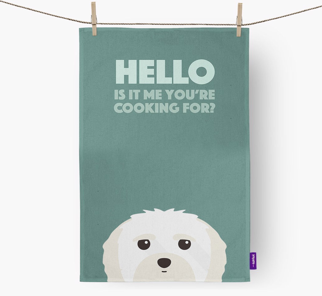 'Cooking For' - Personalised {breedFullName} Tea Towel