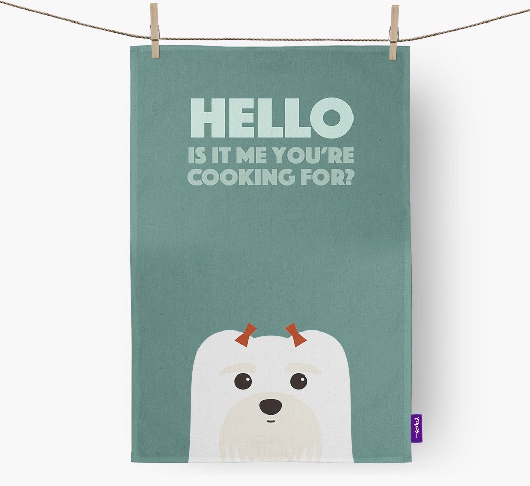 'Cooking For' - Personalised {breedFullName} Tea Towel