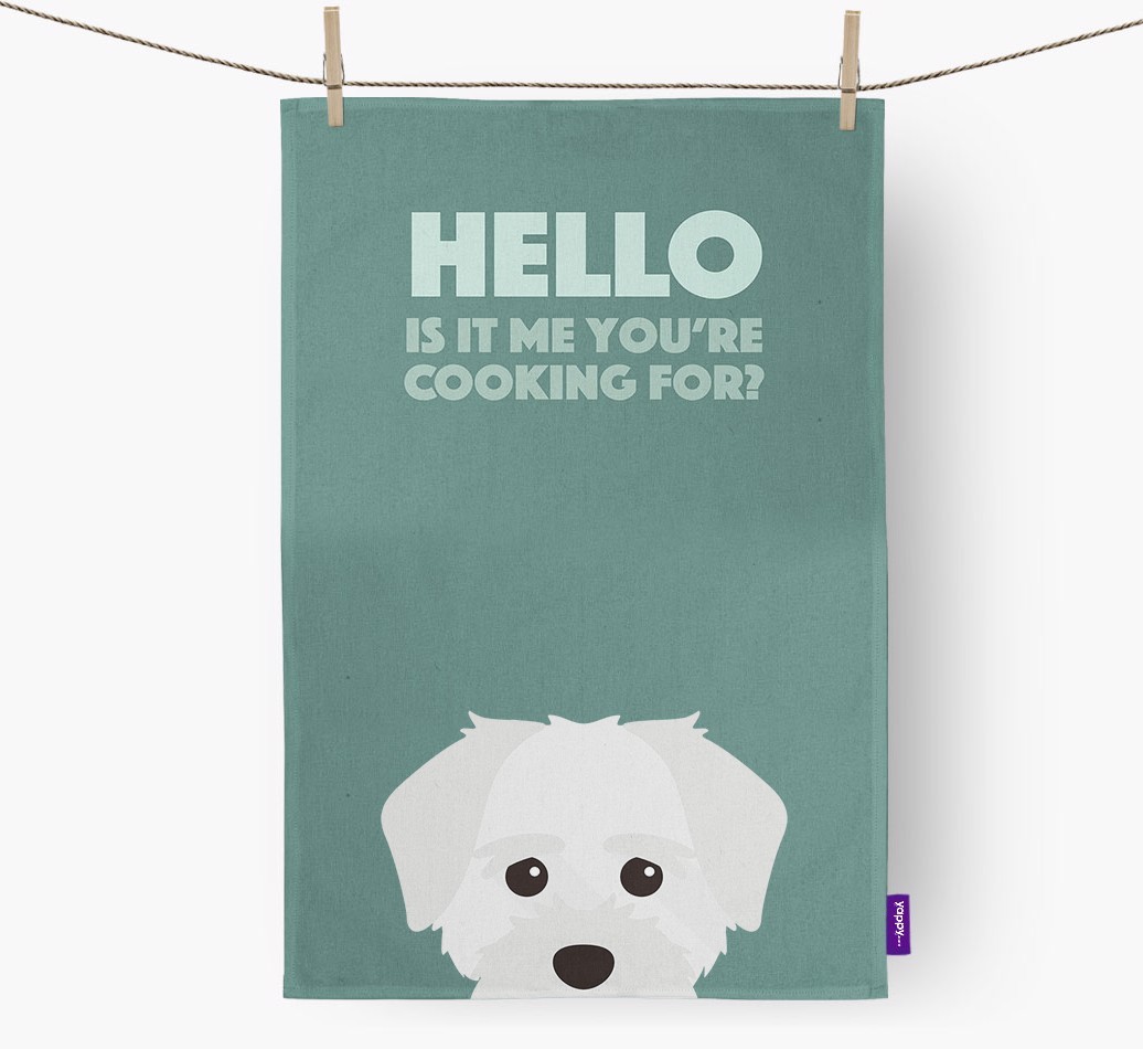 'Cooking For' - Personalised {breedFullName} Tea Towel