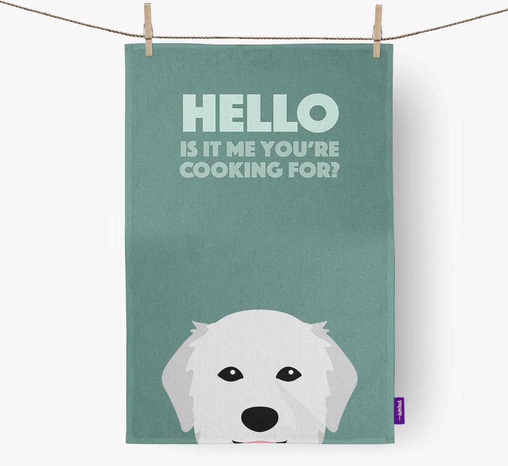 'Cooking For' - Personalised {breedFullName} Tea Towel