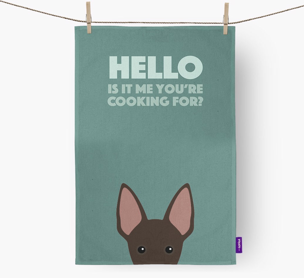 'Cooking For' - Personalised {breedFullName} Tea Towel