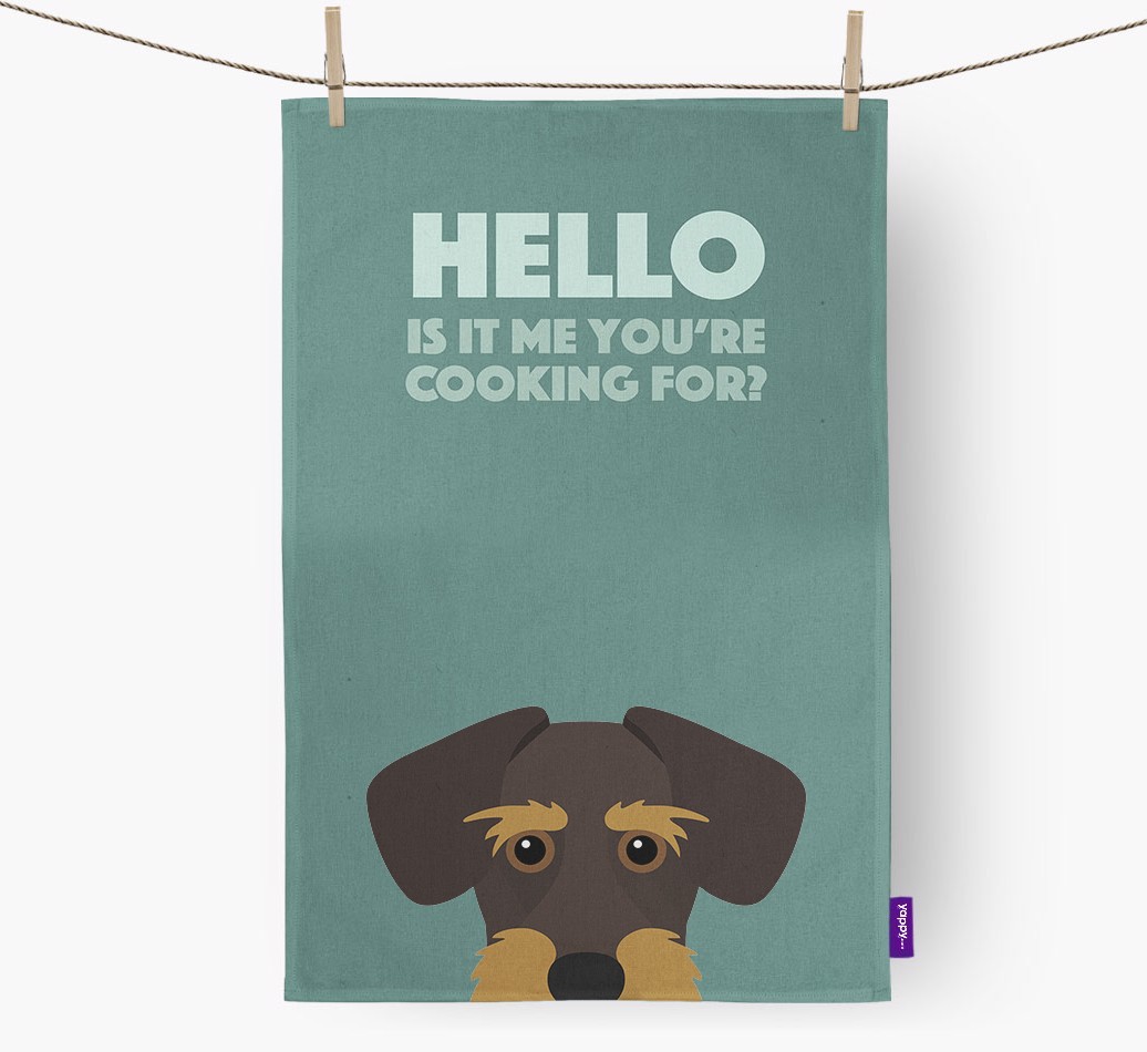 'Cooking For' - Personalised {breedFullName} Tea Towel