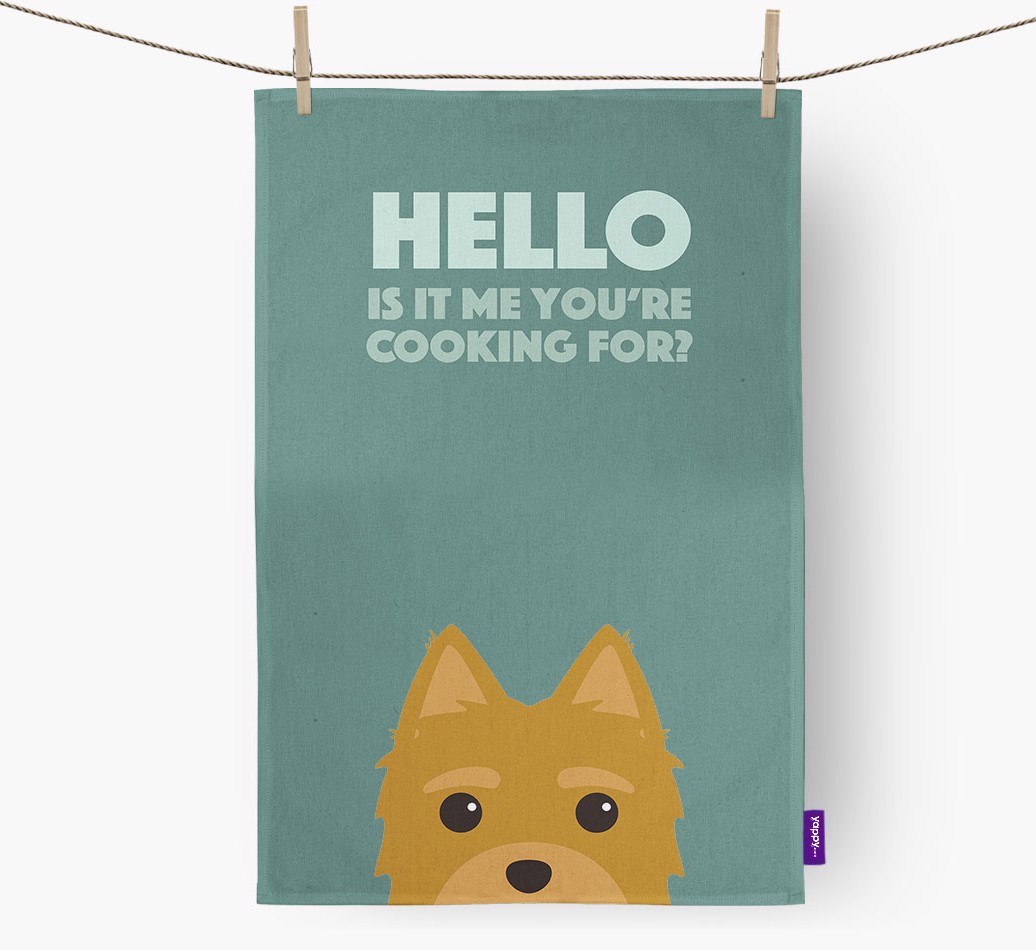 'Cooking For' - Personalised {breedFullName} Tea Towel