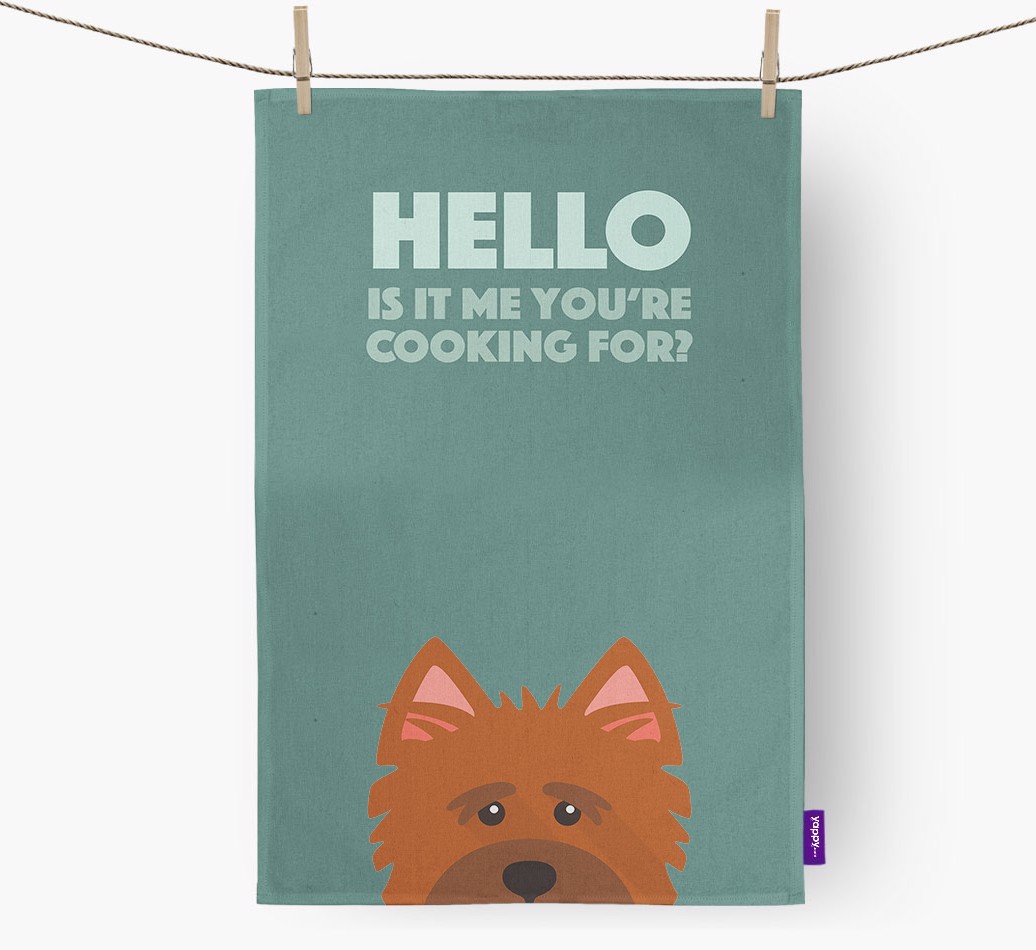 'Cooking For' - Personalised {breedFullName} Tea Towel