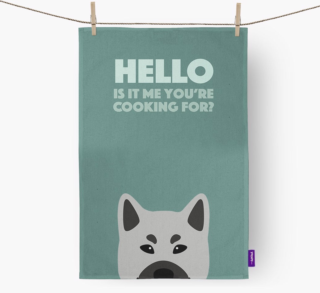'Cooking For' - Personalised {breedFullName} Tea Towel