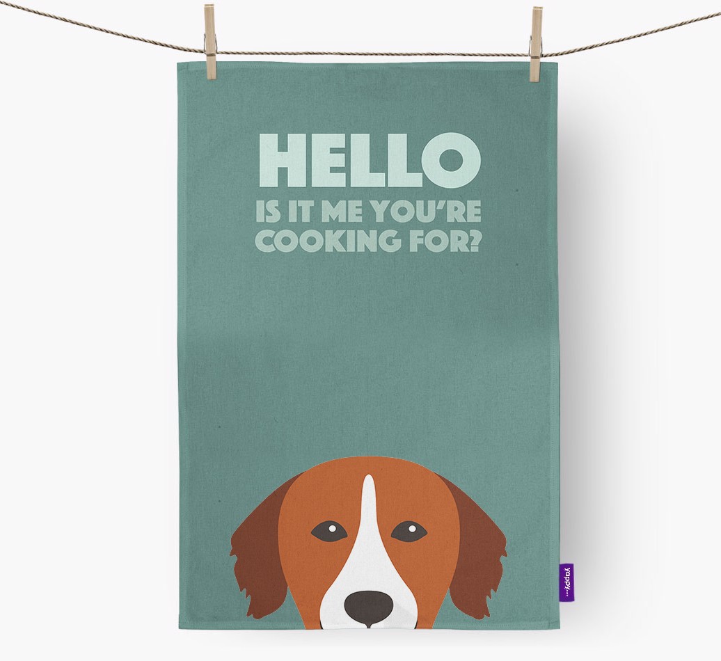 'Cooking For' - Personalised {breedFullName} Tea Towel
