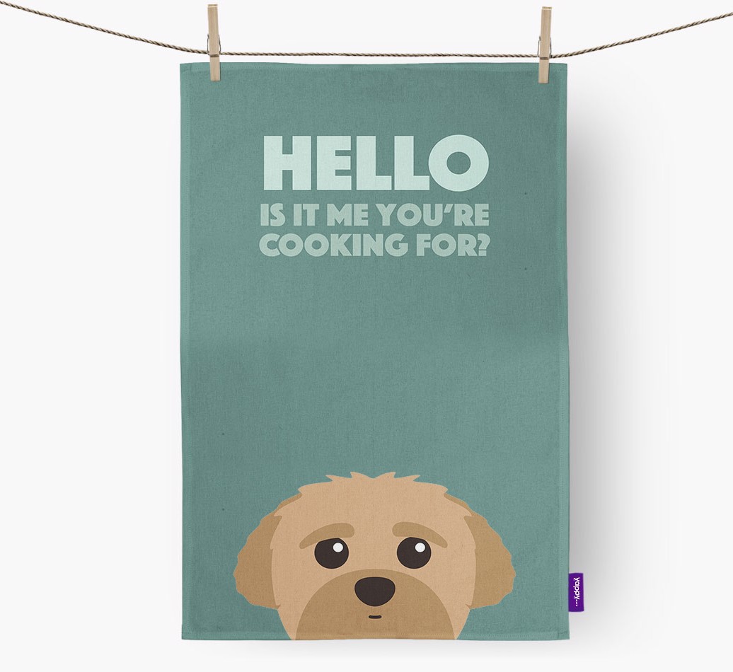 'Cooking For' - Personalised {breedFullName} Tea Towel
