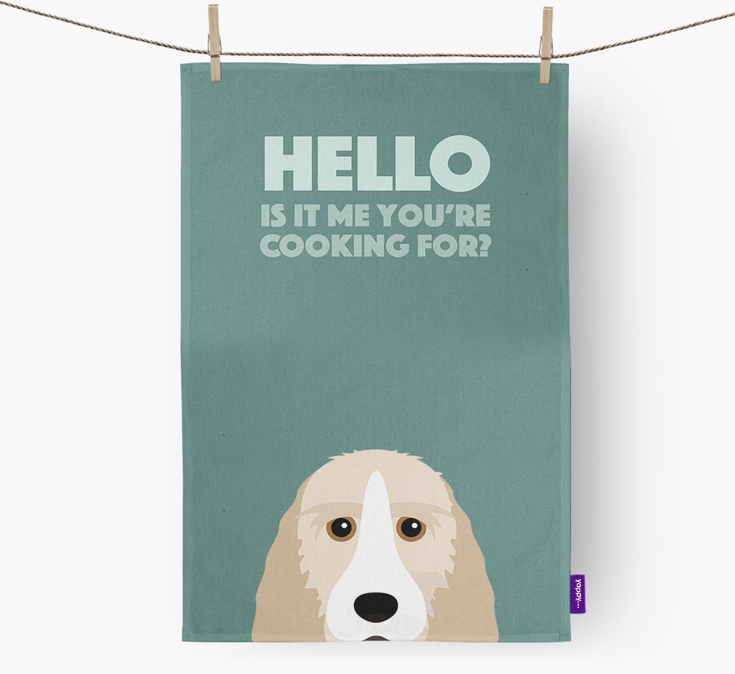 'Cooking For' - Personalised {breedFullName} Tea Towel