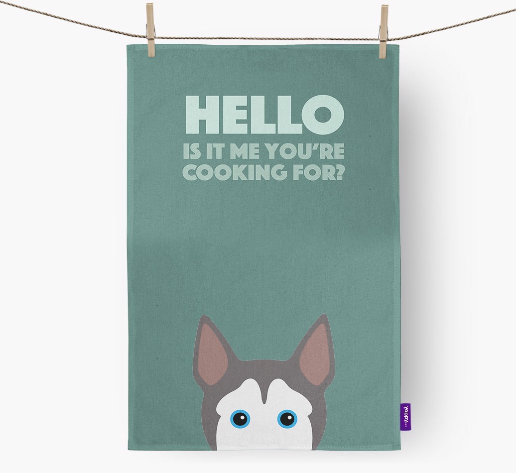 'Cooking For' - Personalised {breedFullName} Tea Towel