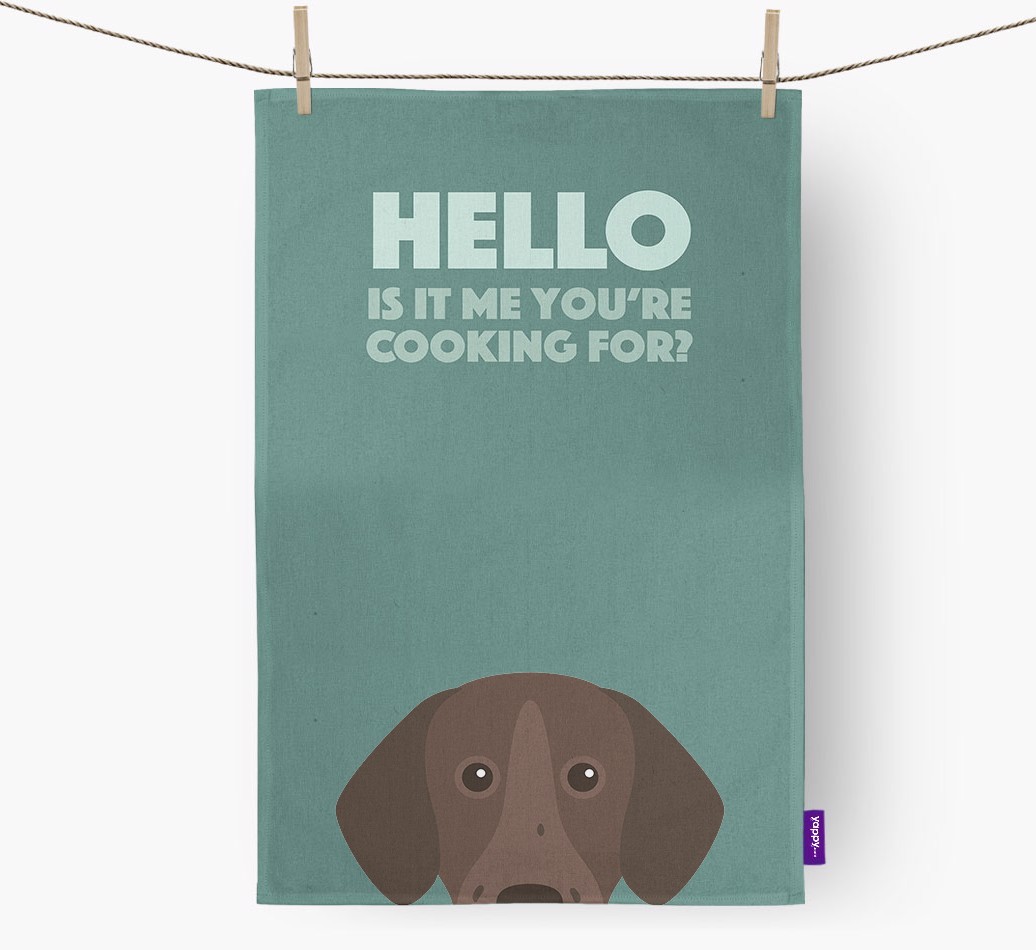 'Cooking For' - Personalised {breedFullName} Tea Towel