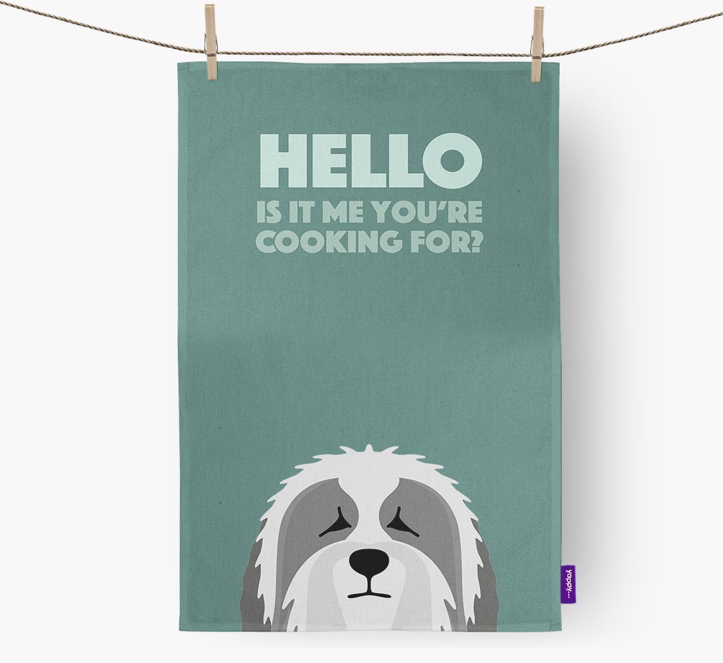 'Cooking For' - Personalised {breedFullName} Tea Towel