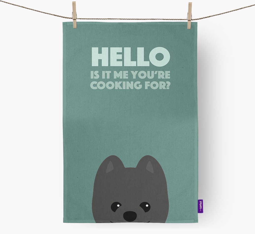 'Cooking For' - Personalised {breedFullName} Tea Towel
