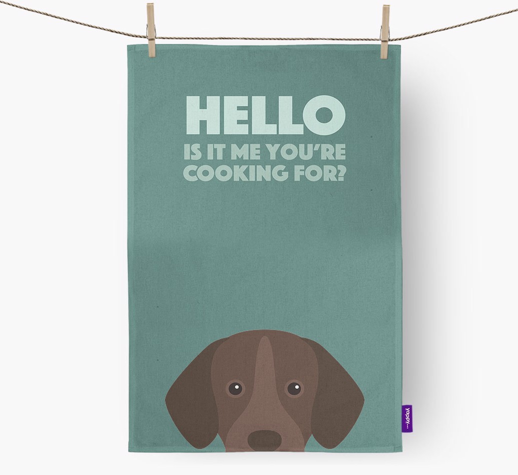 'Cooking For' - Personalised {breedFullName} Tea Towel
