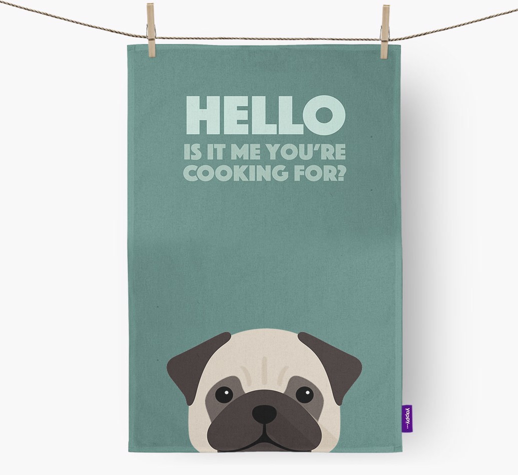 'Cooking For' - Personalised {breedFullName} Tea Towel