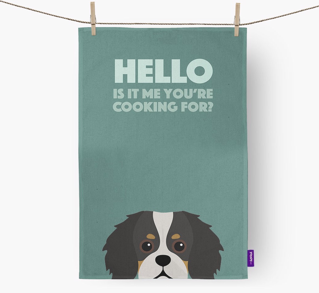 'Cooking For' - Personalised {breedFullName} Tea Towel