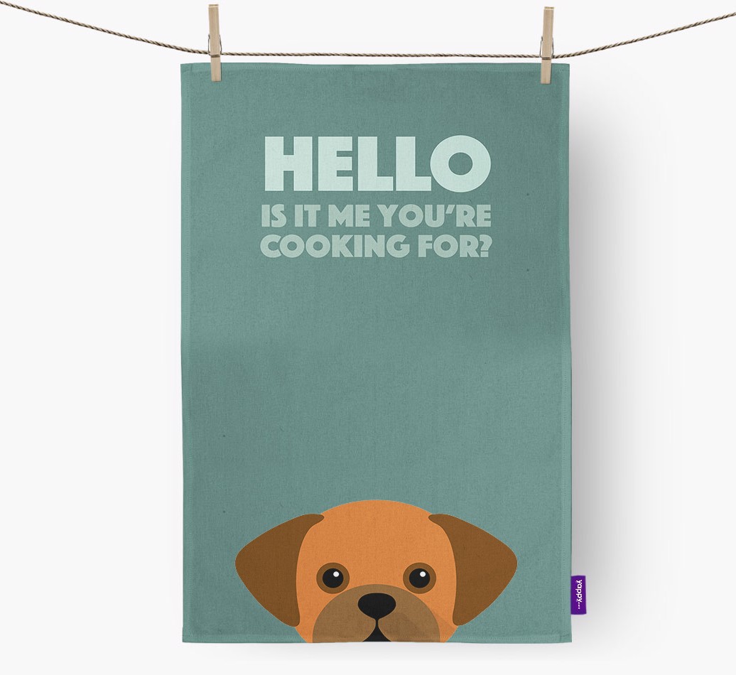 'Cooking For' - Personalised {breedFullName} Tea Towel