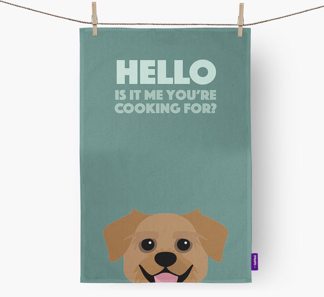 'Cooking For' - Personalised {breedFullName} Tea Towel