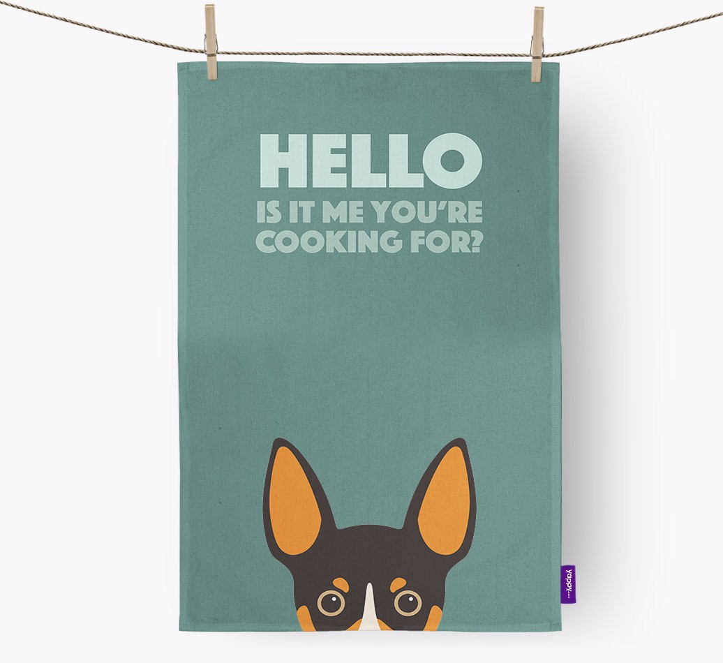 'Cooking For' - Personalised {breedFullName} Tea Towel