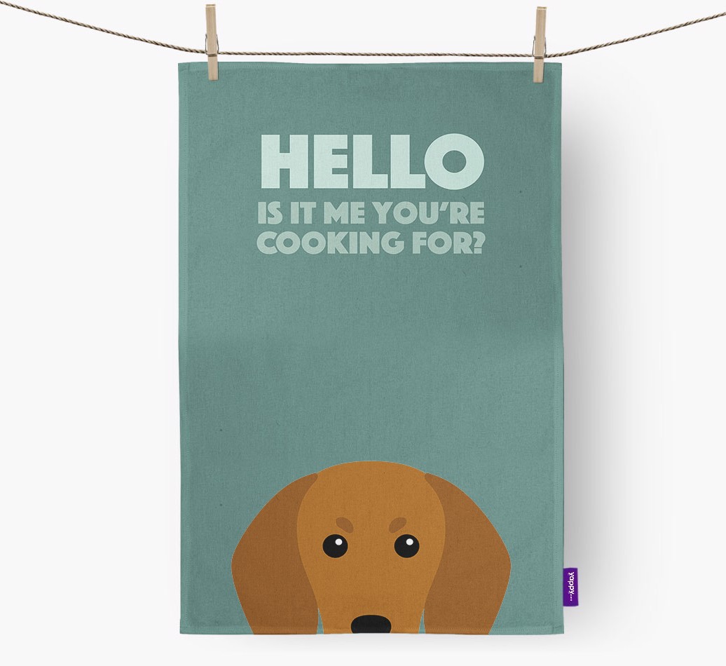 'Cooking For' - Personalised {breedFullName} Tea Towel