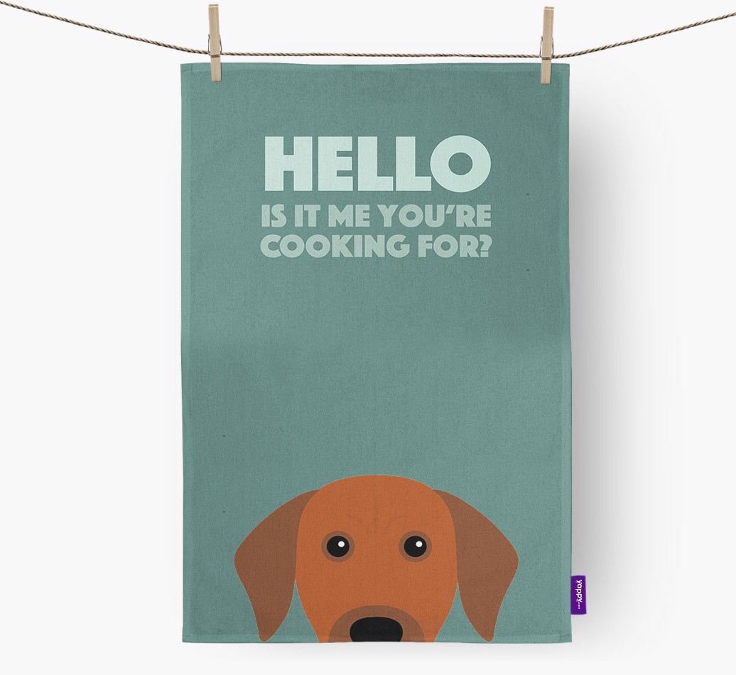 'Cooking For' - Personalised {breedFullName} Tea Towel