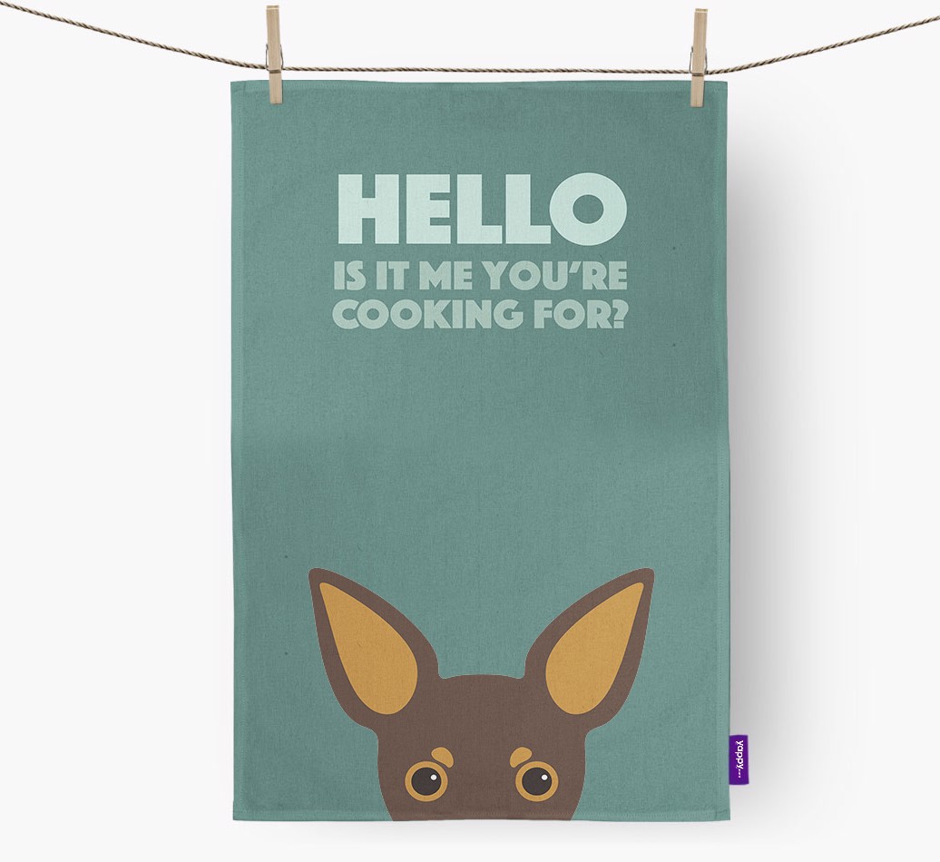 'Cooking For' - Personalised {breedFullName} Tea Towel
