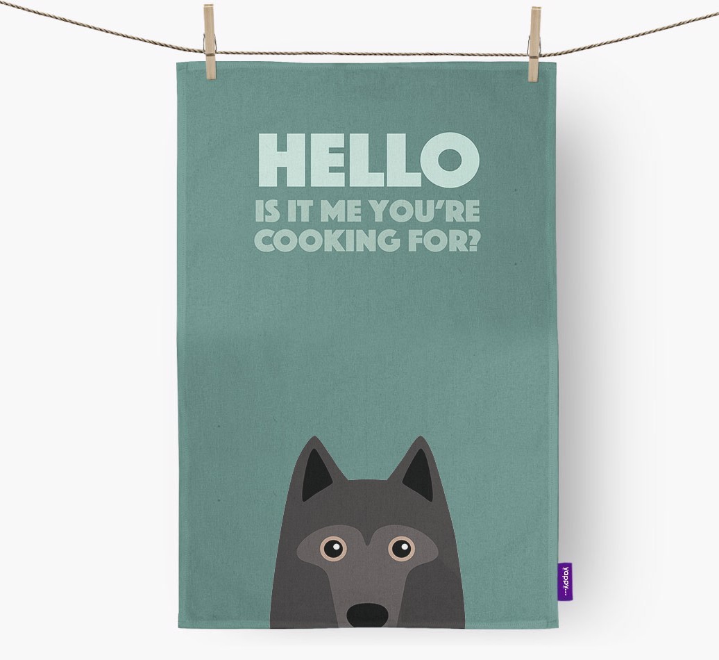 'Cooking For' - Personalised {breedFullName} Tea Towel