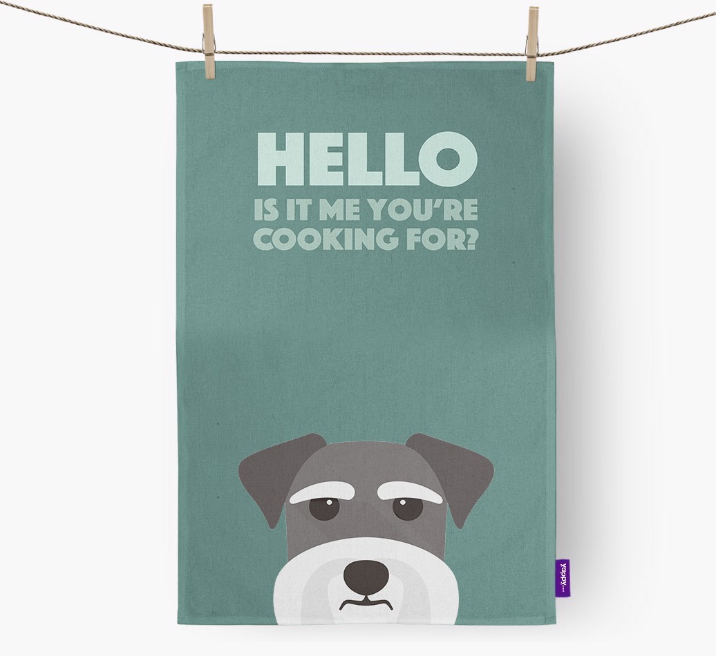 'Cooking For' - Personalised {breedFullName} Tea Towel
