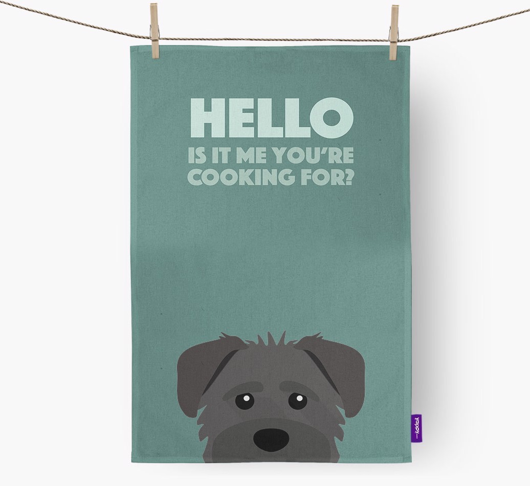 'Cooking For' - Personalised {breedFullName} Tea Towel