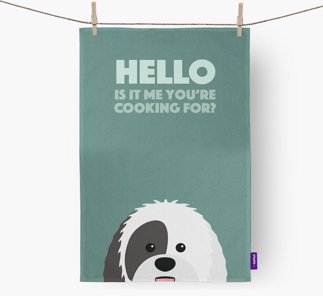 'Cooking For' - Personalised {breedFullName} Tea Towel